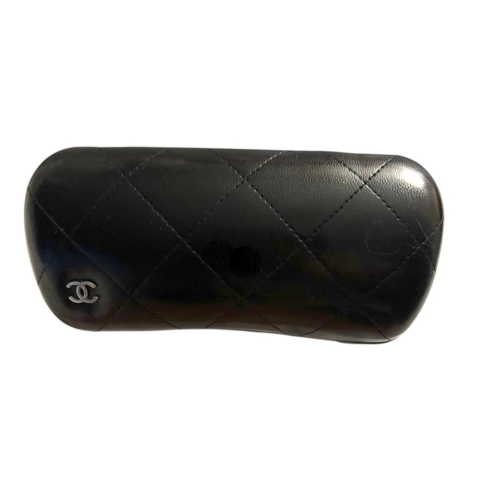 CHANEL Black Quilted Glasses Case
